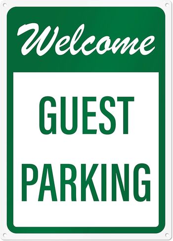 Welcome Guest Parking Sign | Visitor Parking Sign for Outside | Rust Free Aluminum, 10" x 14" in Saudi Arabia