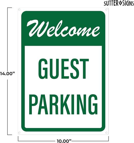 Welcome Guest Parking Sign | Visitor Parking Sign for Outside | Rust Free Aluminum, 10" x 14" in Saudi Arabia