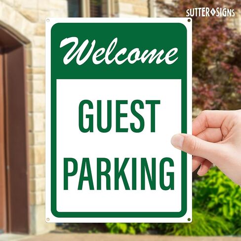 Welcome Guest Parking Sign | Visitor Parking Sign for Outside | Rust Free Aluminum, 10" x 14" in Saudi Arabia