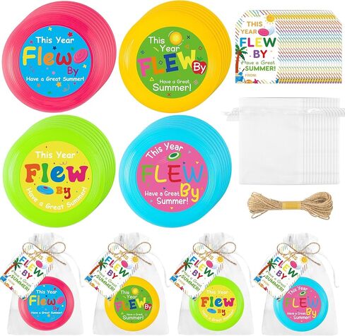 ANGOLIO End of The Year Student Gifts - 73Pcs Flying Discs Bulk Small Flying Disks Flyer with Cards for Kids, Outdoor Lawn Playing Game for Discs Students Children Teaching School Beach Summer Party in Saudi Arabia