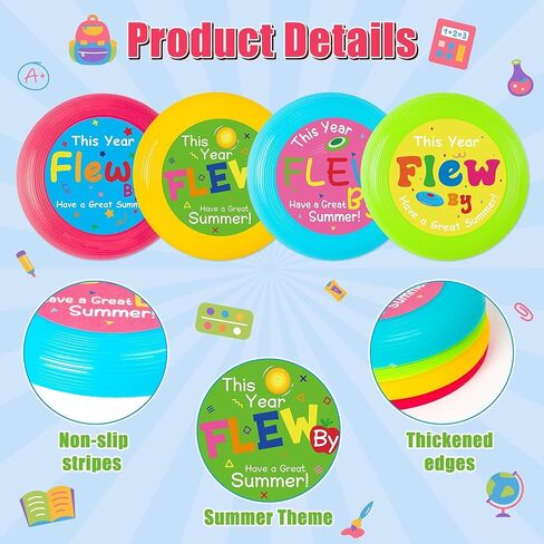 ANGOLIO End of The Year Student Gifts - 73Pcs Flying Discs Bulk Small Flying Disks Flyer with Cards for Kids, Outdoor Lawn Playing Game for Discs Students Children Teaching School Beach Summer Party in Saudi Arabia