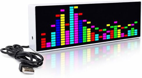 384 LEDs Music Spectrum Display, Audio Spectrum Analyzer Delivering 84 Dynamic Effects, Voice Controlled Rhythm Light with Electronic Clock Function in Saudi Arabia