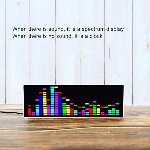 384 LEDs Music Spectrum Display, Audio Spectrum Analyzer Delivering 84 Dynamic Effects, Voice Controlled Rhythm Light with Electronic Clock Function in Saudi Arabia