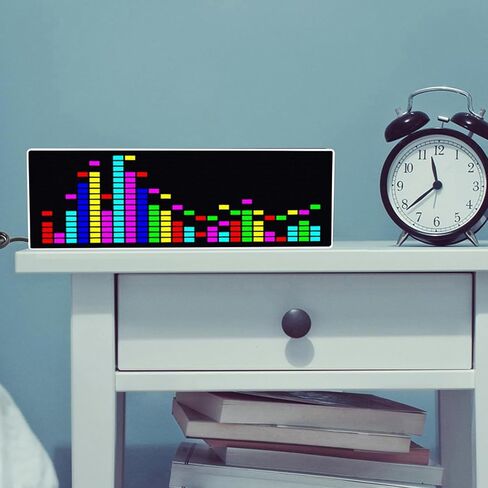 384 LEDs Music Spectrum Display, Audio Spectrum Analyzer Delivering 84 Dynamic Effects, Voice Controlled Rhythm Light with Electronic Clock Function in Saudi Arabia
