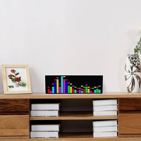 384 LEDs Music Spectrum Display, Audio Spectrum Analyzer Delivering 84 Dynamic Effects, Voice Controlled Rhythm Light with Electronic Clock Function in Saudi Arabia