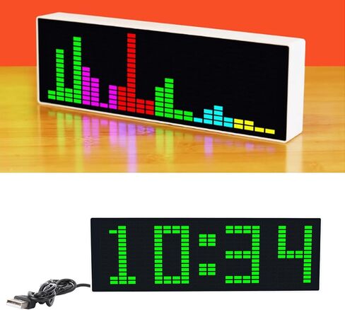 384 LEDs Music Spectrum Display, Audio Spectrum Analyzer Delivering 84 Dynamic Effects, Voice Controlled Rhythm Light with Electronic Clock Function in Saudi Arabia