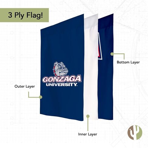 Desert Cactus Gonzaga University GU Garden Flag – 19 x 12 inch Gonzaga Bulldogs Banner, For Outdoor Display and Events (Design A) in Saudi Arabia