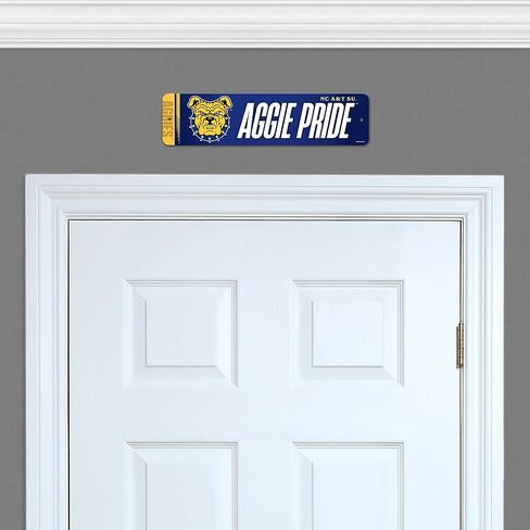 Rico Industries NCAA North Carolina A&T Aggies "Aggie Pride" لافتة شارع معدنية مقاس 4 بوصة × 15 بوصة ديكور منزلي - غرفة النوم - المكتب - كهف الرجل in Saudi Arabia