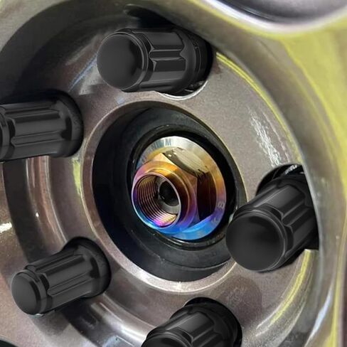 24pcs M12x1.5 Extended Lug Nuts, 12mmx1.5 Spline Lug Nuts, Black Closed End Lug Nut with Socket Key, Replacement for 1995-2013 Tacoma, 2007-2013 FJ Cruiser Aftermarket Wheels in Saudi Arabia