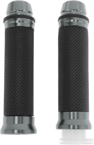 7/8" 22mm 15/16" 24mm Motorcycle Hand Grips Cover Kit Aluminum Alloy Rubber Handle Bar Throttle Grips for Motorcycle Scooter Bicycle ATV Titanium Tone in Saudi Arabia