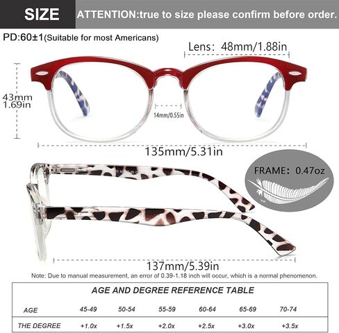 نظارات قراءة دائرية من EYEURL للنساء مكونة من 4 قطع نظارات قراءة أنيقة تحجب الضوء الأزرق وقارئات دائرية كلاسيكية in Kuwait
