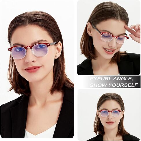 نظارات قراءة دائرية من EYEURL للنساء مكونة من 4 قطع نظارات قراءة أنيقة تحجب الضوء الأزرق وقارئات دائرية كلاسيكية in Kuwait