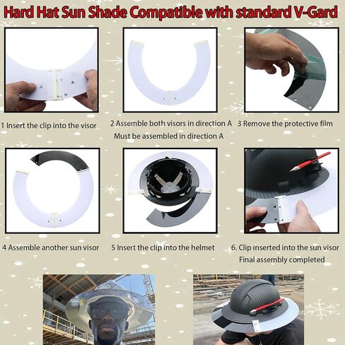 Hard Hat Sun Shade Compatible with Standard V-Gard Full Brim Attachment, Provides Enhanced Protection from The Sun and Heat,for Men and Women Working Outdoors in Saudi Arabia