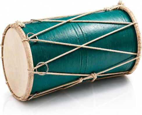 Small 10 x 6 Inch Compact Dholak Drum Set, Handmade Wood & Leather Classical Indian Hand Percussion Drums, World Musical Instruments Punjabi Tabla Dhol Dholki For Decor & Travel Gift in Saudi Arabia