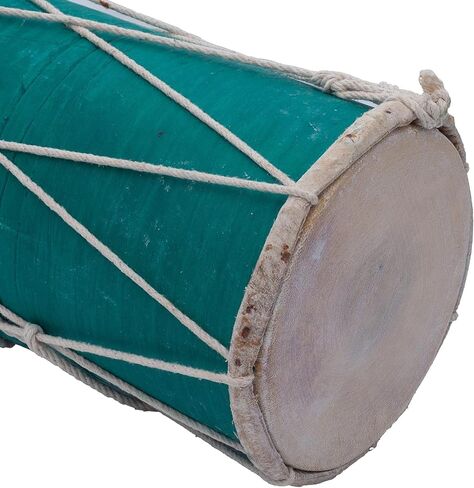 Small 10 x 6 Inch Compact Dholak Drum Set, Handmade Wood & Leather Classical Indian Hand Percussion Drums, World Musical Instruments Punjabi Tabla Dhol Dholki For Decor & Travel Gift in Saudi Arabia