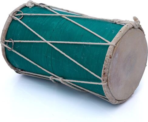 Small 10 x 6 Inch Compact Dholak Drum Set, Handmade Wood & Leather Classical Indian Hand Percussion Drums, World Musical Instruments Punjabi Tabla Dhol Dholki For Decor & Travel Gift in Saudi Arabia