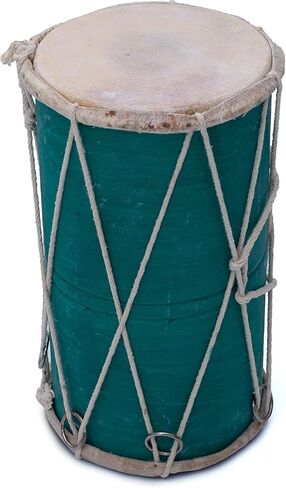 Small 10 x 6 Inch Compact Dholak Drum Set, Handmade Wood & Leather Classical Indian Hand Percussion Drums, World Musical Instruments Punjabi Tabla Dhol Dholki For Decor & Travel Gift in Saudi Arabia