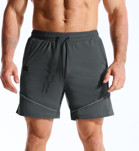 BROKIG Men's AdiArmor Running Shorts with Zip Pockets, Lightweight Gym Workout Short for Hiking Casual in Saudi Arabia