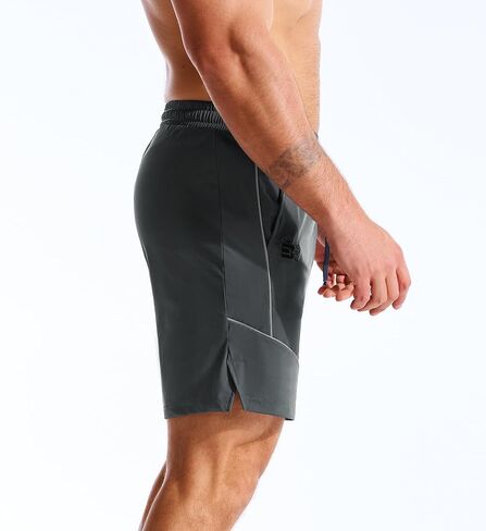 BROKIG Men's AdiArmor Running Shorts with Zip Pockets, Lightweight Gym Workout Short for Hiking Casual in Saudi Arabia