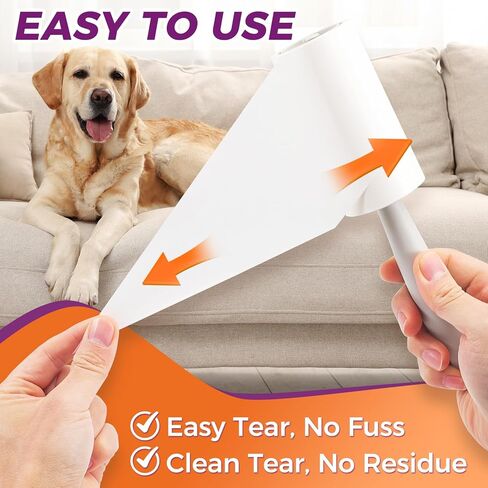 Extra Sticky Lint Rollers for Pet Hair, Easy Tear Lint Remover for Dog Cat Hair, Clothes, Multipurpose Lint Roller for Furniture Couch Carpet Car Seat (6 pcs - 600 Sheets) in Saudi Arabia