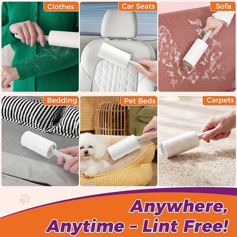 Extra Sticky Lint Rollers for Pet Hair, Easy Tear Lint Remover for Dog Cat Hair, Clothes, Multipurpose Lint Roller for Furniture Couch Carpet Car Seat (6 pcs - 600 Sheets) in Saudi Arabia