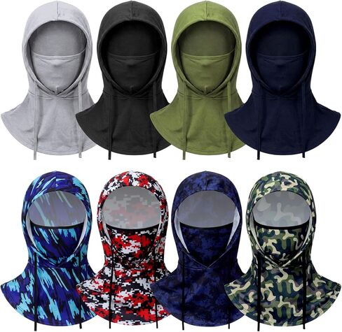 Chicingyou 8 Pcs Summer Balaclava Face Mask UV Hood Breathable Full Head Mask Face Cover for Men Women Outdoor in Saudi Arabia
