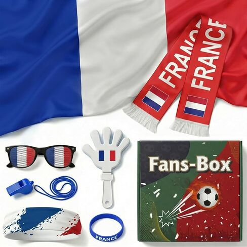 7 Pcs Cheering Kit for Football Matches, 2026 America Soccer Fan Game Day Accessory Set, Includes Flag, Glasses, Whistle, Clapper, Wristband, Scarf & Headband in Saudi Arabia