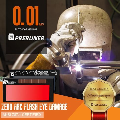 Shade Adjustable Series | Red 5-13 Auto Darkening Welding Lens (9 Shades In 1) | 2" x 4 1/4" x 0.33" | Red Coating | Ultimate Clarity | Teal-Tinted View | Sensitivity & Delay Adjust in Saudi Arabia