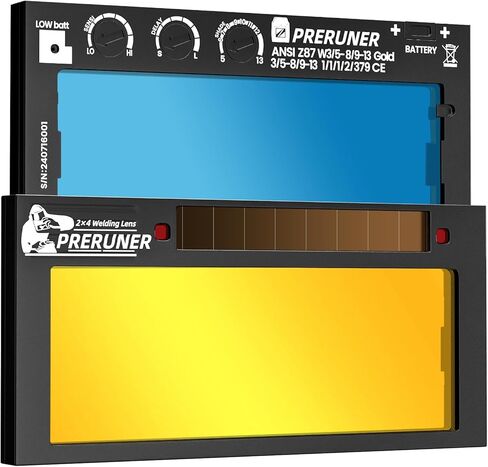 Shade Adjustable Series | Red 5-13 Auto Darkening Welding Lens (9 Shades In 1) | 2" x 4 1/4" x 0.33" | Red Coating | Ultimate Clarity | Teal-Tinted View | Sensitivity & Delay Adjust in Saudi Arabia