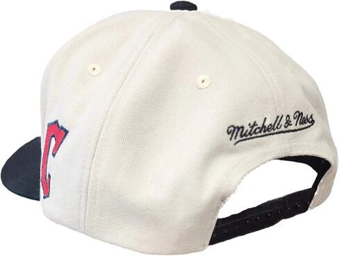 قبعة Mitchell & Ness Cleveland Baseball MLB Off Word Pro Snapback - أوف وايت in Kuwait