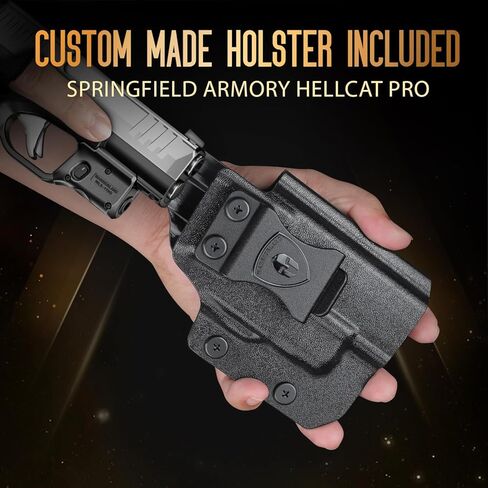 حافظة WARRIORLAND Kydex للمسدس مع مجموعة ضوء ليزر أخضر مناسبة لمسدس Hellcat Pro، WLS-110G رؤية شعاع الليزر مع مؤشر الطاقة وحامل مخفي IWB لليد اليمنى in Saudi Arabia