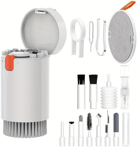 Keyboard Cleaner Kit, Electronics Cleaning Kit with Retractable Big Brush, Portable, 20 in 1 Multi-Tool Kit for Phones, Tablet, Computer, PC Monitor,TV Camera Lens with 2.5ml Mist Spray in Saudi Arabia