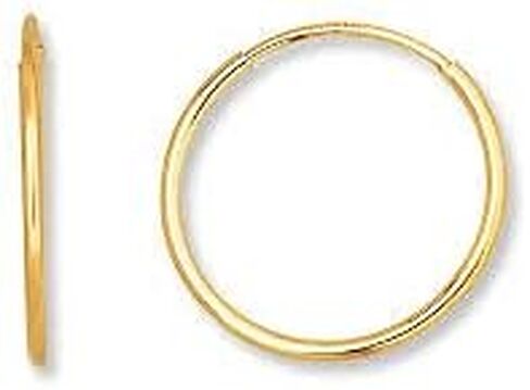 أقراط Galaxy Gold GG 14k من الذهب الأبيض الخالص بحلقة لا نهاية لها بقياس 2 مم/سمك متوفرة بأقطار متعددة - in Kuwait