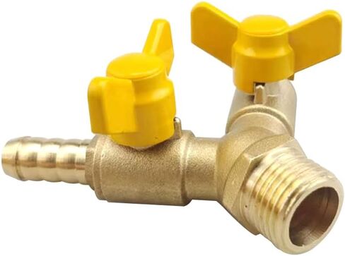 3/8" Hose Barb Valve, Brass 3 Way Shut Off Valve 1/2" Male Thread Y Shaped 2 Switch Ball Valve in Saudi Arabia