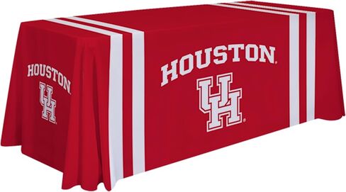 غطاء طاولة مطبوع عليه رياضة Victory Corps Houston Cougars College - مرخص من الرابطة الوطنية لرياضة الجامعات (NCAA) - بوليستر - مفرش طاولة مدرسي (أبيض، أحمر) (6 بوصات ثنيات) in Kuwait