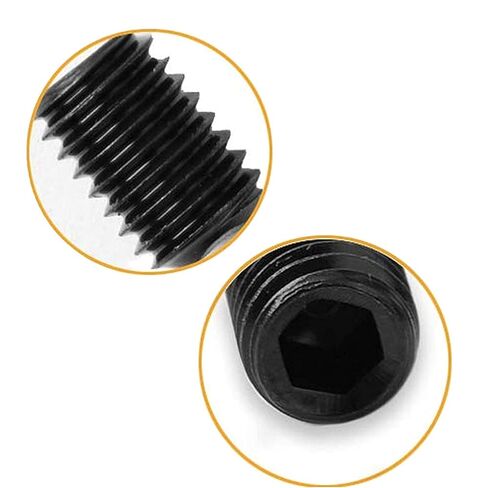 M3-0.5 x 10mm Black Hex Socket Set Grub Screws,Headless Cup Point,Flat Point Grub Bolt,Internal Hex Drive,Alloy Steel,12.9 Class Carbon Steel，External Thread 100 Pcs in Saudi Arabia