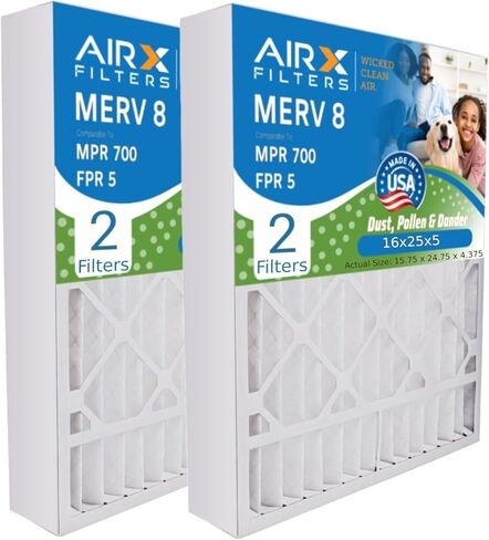 AIRx Filters 16x25x5 Furnace Filter MERV 8, Compatible with Bryant Carrier FILXXCAR0016, Replacement, For Dust, Pollen, Lint & Dander Control, 2-Pack in Saudi Arabia