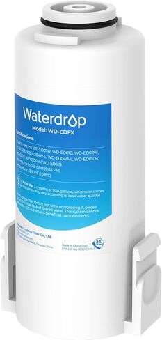 Waterdrop EDFX Water Filter Replacement for Waterdrop ED61 Rechargeable Water Filter Dispenser, 200-Gallon Long-Life, 10X Filtration Efficiency, Reduce 98% Chlorine and 20+ Contaminants, 3 Pack in Saudi Arabia