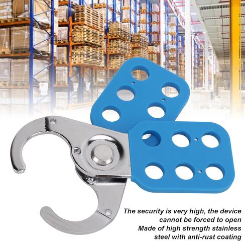 Safety Hasp Lock, Six Holes Lock Out Tag Out Hasp, Stainless Steel Padlock Hasp with Extended Jaw for Home Industry, Blue in Saudi Arabia