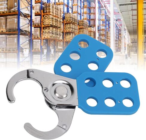 Safety Hasp Lock, Six Holes Lock Out Tag Out Hasp, Stainless Steel Padlock Hasp with Extended Jaw for Home Industry, Blue in Saudi Arabia