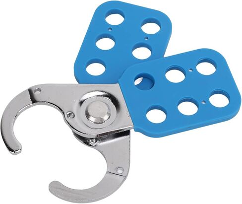 Safety Hasp Lock, Six Holes Lock Out Tag Out Hasp, Stainless Steel Padlock Hasp with Extended Jaw for Home Industry, Blue in Saudi Arabia