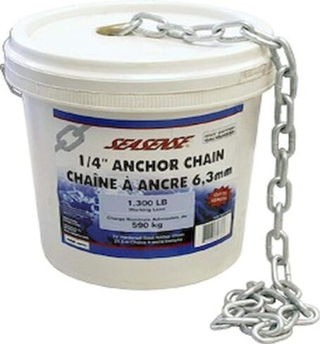 SeaSense Bucket O Chain 1/4-Inch x 70-Foot, Galvanized in Saudi Arabia