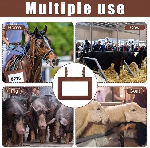 Horse Performance Number Holder Leather Number Holder Clip for Horse Leather Harness Show Pig Cattle Cow Goat Show Supplies Horse Show Holder in Saudi Arabia