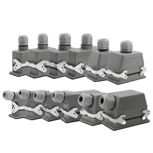 Rectangular Heavy Duty Connector HDC-HE-4/6/10/16/20/24/32/48 Core 16A 500V Aviation Socket 1Pcs(24 core top line) in Saudi Arabia