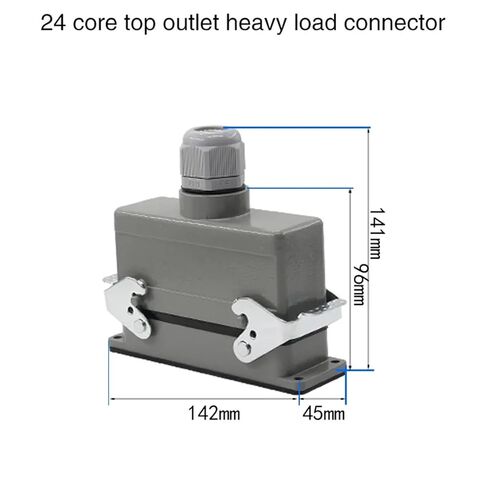 Rectangular Heavy Duty Connector HDC-HE-4/6/10/16/20/24/32/48 Core 16A 500V Aviation Socket 1Pcs(24 core top line) in Saudi Arabia