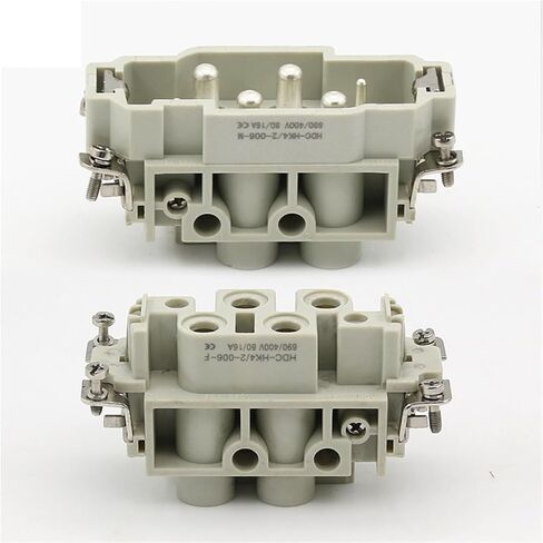Rectangular Heavy Duty Connector HDC-HD-4/2 6 Core Pins Aviation Industrial Socket 80A+16A 500V 1Pcs(Top line) in Kuwait