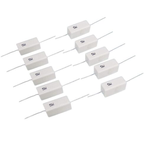 10pcs 47K ohm 47KΩJ 5 watt Axial Ceramic Cement Power Resistor 5W in Saudi Arabia