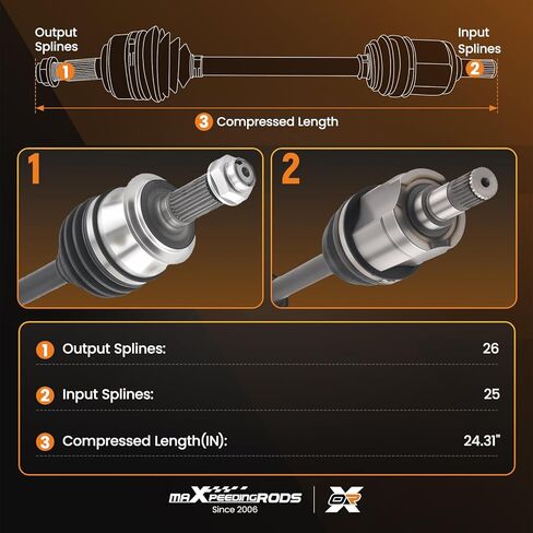 maXpeedingrods CV Axle Shaft Assembly for Honda Civic 2006-2015 L4 1.8L Automatic, Front Left Driver Side 66-4232 60-4232 NCV36568 HO-8522 in Saudi Arabia