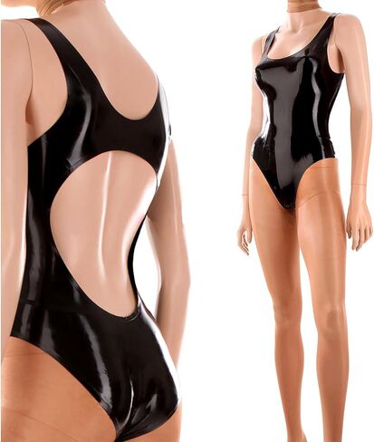 Latex Catsuit Women Rubber Leotard,Backless High Fork Latex Bodysuit Handmade Swimsuit Clothing in Saudi Arabia