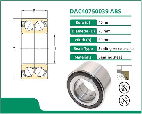 1 قطعة DAC40750039ABS 40x75x39 تحمل مع حلقة الاستشعار 200996 713618910 9036340079 90363W0005 in Kuwait